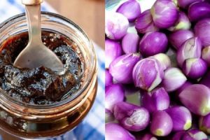 Healthy Homemade Ulli Lehyam Recipe (Onion Herbal Jam)