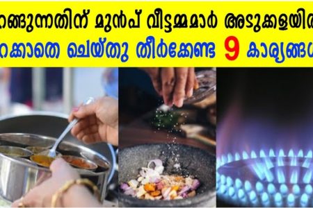 ഉറങ്ങുന്നതിന് മുൻപ് വീട്ടമ്മമാർ അടുക്കളയിൽ മറക്കാതെ ചെയ്‌തു തീർക്കേണ്ട 9 കാര്യങ്ങൾ! ഇനിയും ചെയ്യാതെ പോകരുതേ!! |   9 best kitchen tips