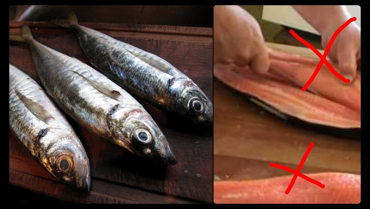 A little water is enough to clean the fish.