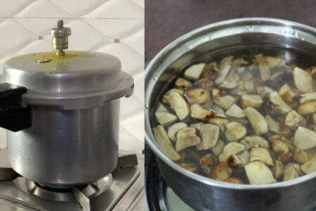 Koorka (Pumpkin) Cleaning Using a Pressure Cooker